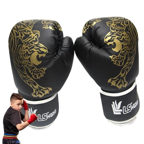 Boxtrainingshandschuhe,Boxsackhandschuhe,Muay Thai Handschuhe | Boxhandschuhe mit Tiger-Aufdruck, Erwachsene, Damen, Herren, Boxhandschuhe, Unisex, Boxtraining, PU-Lederhandschuhe, Sportschutzhandschu von Generic