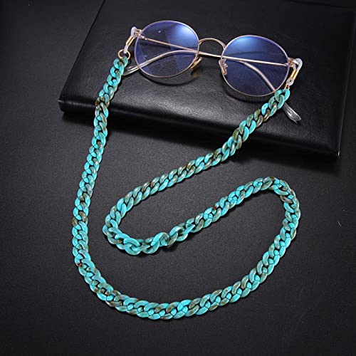 Brillenkette 74Cm Anti-Rutsch-Brillenkette Acryl Sonnenbrille Lanyard Lesebrille Schnurhalter Umhängeband Seil Für Frauen Blau von Generic