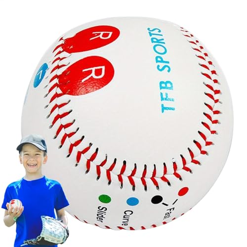 Bullet Ball Baseball - Pitch Training Baseball, 9 Zoll Baseball-Trainingsausrüstung | Baseball mit farbcodierten Fingerplatzierungsmarkierungen für Links- und Rechtshänder, hilft, die Pitch von Generic