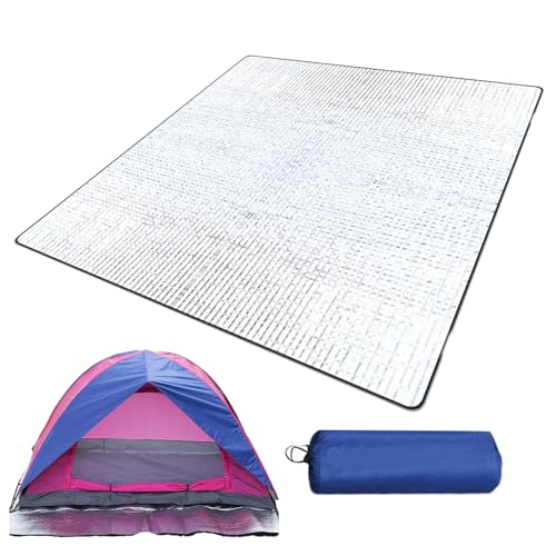 Camping-Bodenmatte | Aluminiumfolie Campingunterlage – Folienmatte, thermische Campingmatte, wasserdichte Schlafzeltunterlage für Strandzelt, reflektierende Wärme von Generic