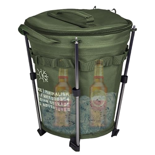 Camping-Eiskübel, isolierter Eiskübel für Camping, Isolierter Eiskübel für Party 20L, Faltbarer, im Auto montierter, runder, wasserdichter Eiskühler-Eimer von Generic