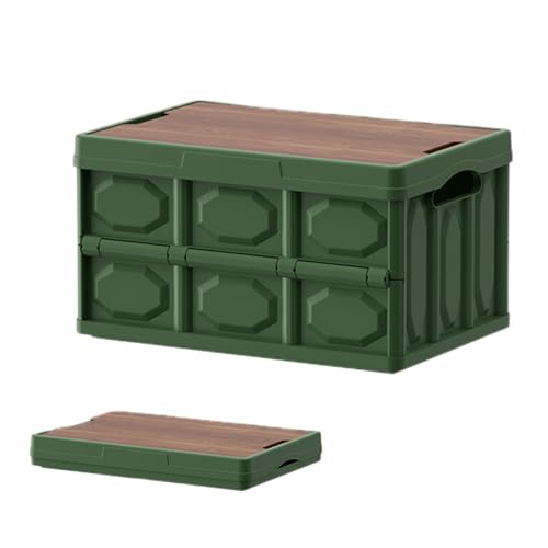 Campingbox mit Deckel, zusammenklappbare Camping-Organizer-Box | 20L Outdoor-Box mit großem Fassungsvermögen für Camping | Kofferraumbehälter mit abnehmbarem Deckel, tragbares Schneidebrett für SUV, L von Generic