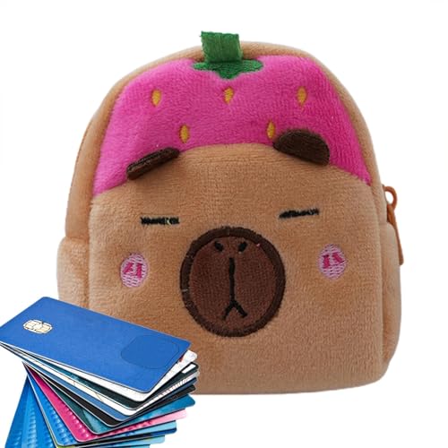 Capybara Plüsch-Geldbörsen - Mini-Plüschbeutel | Cartoon-Tier-Beutel Aus Plüsch, Multifunktionale Reise-Geldtasche Für Und Mädchen, Weicher Anhänger Für Visitenkarten, Schokolade, Süßigkeiten von Generic