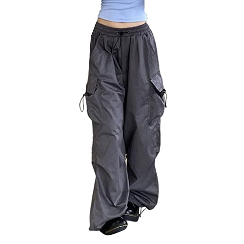 Cargohose Damen Baggy - Weite Hose Damen Hip Hop Y2K Jogginghose Streetwear Freizeithose mit Gummizug Oversized Vintage Weites Bein Sweathose Fallschirmhose Cargo Lange Hosen für Damen Cargohose Damen Baggy - Weite Hose Damen Hip Hop Y2K Jogginghose Streetwear Freizeithose mit Gummizug Oversized Vintage Weites Bein Sweathose Fallschirmhose Cargo Lange Hosen für Damen von Generic