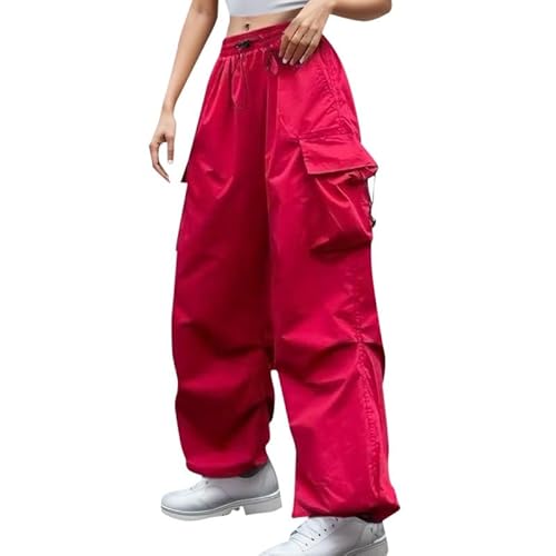 Cargohose Damen Baggy - Weite Hose Damen Hip Hop Y2K Jogginghose Streetwear Freizeithose mit Gummizug Oversized Vintage Weites Bein Sweathose Fallschirmhose Cargo Lange Hosen für Damen Cargohose Damen Baggy - Weite Hose Damen Hip Hop Y2K Jogginghose Streetwear Freizeithose mit Gummizug Oversized Vintage Weites Bein Sweathose Fallschirmhose Cargo Lange Hosen für Damen von Generic