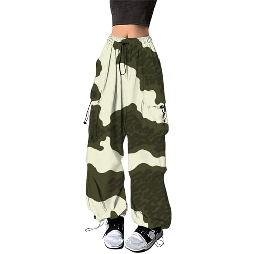 Cargohose Damen Baggy - Weite Hose Damen Hip Hop Y2K Jogginghose Streetwear Freizeithose mit Gummizug Oversized Vintage Weites Bein Sweathose Fallschirmhose Cargo Lange Hosen für Damen Cargohose Damen Baggy - Weite Hose Damen Hip Hop Y2K Jogginghose Streetwear Freizeithose mit Gummizug Oversized Vintage Weites Bein Sweathose Fallschirmhose Cargo Lange Hosen für Damen von Generic