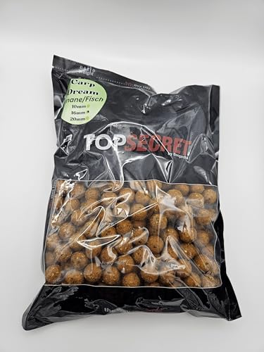 Carp Dreams Top Secret Banane Fisch 16 mm 1 kg Beutel Boilies von Generic