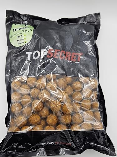 Carp Dreams Top Secret Boilies Banane Fisch, 20 mm 1 kg Karpfenköder von Generic