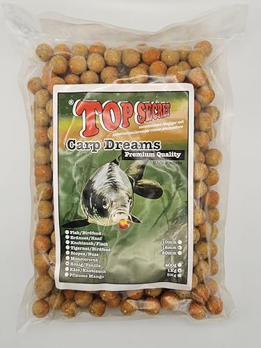 Carp Dreams Top Secret Honig Vanille 16 mm 1 kg Boilies von Generic