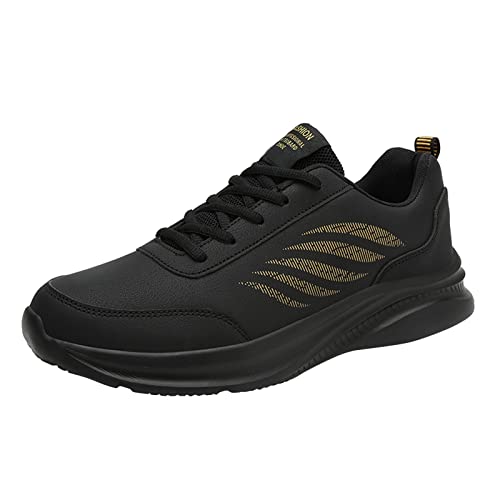 Casual Sport Trainer Herren Schuhe Casual Leder Laace Up Einfarbig Casual Mode Einfache Schuhe Laufschuhe von Generic