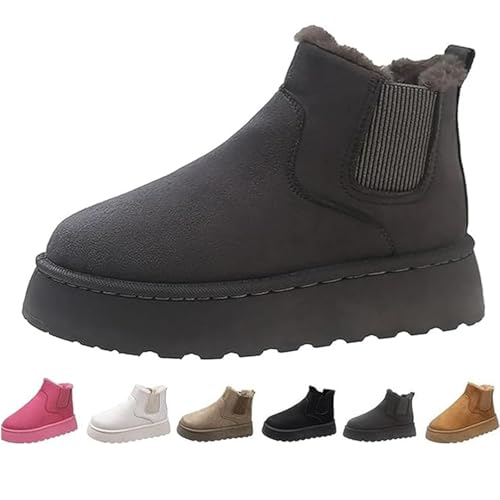 Charmella Stiefel, Charmella-Stiefel Damen, Schneestiefel Winterstiefel Gefüttert Damen, Bequeme Schneestiefel Winterstiefel Gefüttert (Grau,41) von Generic