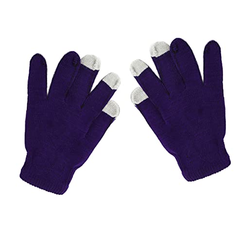 Color Solid Stretch Non Wool Show Finger Radfahren gestrickte Slip-Handschuhe Handschuhe Handschuhe Handschuhe Für Damen (Purple, One Size) von Generic