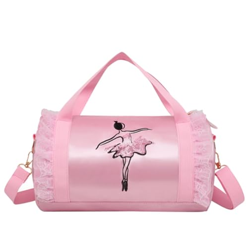Crazy Chic Taschen Süße Ballett-Tanztasche für Kinder, Tutu-Kleid, Tanztasche, personalisierte Tasche für Mädchen, Ballerina-Reisetasche Taschen Organizer Damen (Pink, One Size) von Generic