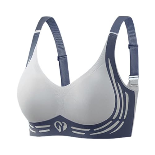 Damen BH Ohne Bügel, Seamless Bra Mit Verstellbaren Trägern Klassische Soft Nahtloser Bügelloser T Shirt BH Gepolstert Mesh Bralette Sport BH Für Alltag Yoga Fitness von Generic