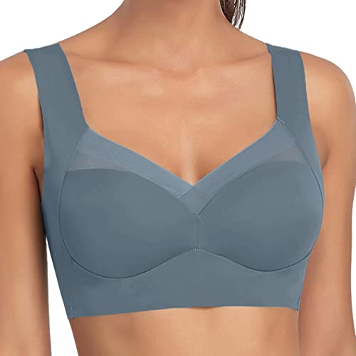 Damen BH Ohne Bügel, Sport BH Damen Klassische Soft Nahtloser Bügelloser T Shirt BH Gepolstert Mesh Bralette Ultrakomfortabler Tshirt BH Soft Atmungsaktiver von Generic