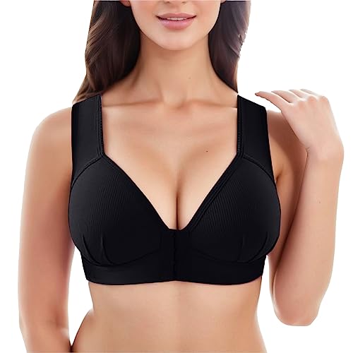 Damen BH Ohne Bügel, Sport BH Damen Push Up V-Ausschnitt Bralette Weicher Push-Up BH Gepolstert Klassische Bustier T-Shirts BH Seamless Bra von Generic