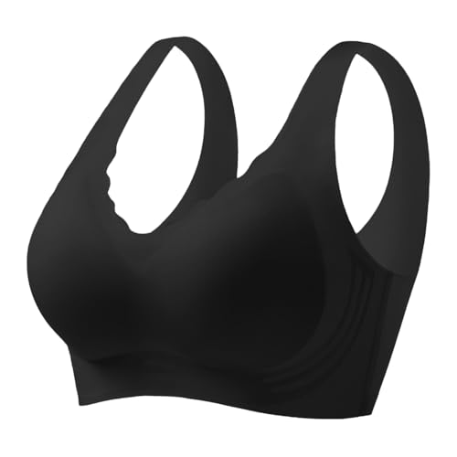 Damen-BHS, Glatter BH Damen Ohne Bügel Klassische Soft Nahtloser Bügelloser T Shirt BH Gepolstert Mesh Bralette Sport BH Für Alltag Yoga Fitness von Generic