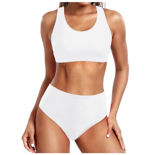 Damen Bikini Set Bauchweg, Badeanzug Sexy Tankini Zweiteiler, Plus Size Sport Schwimmanzug Women, Zweiteiliger Swimming Suits Bademode Basic Triangel Bikini Frauen Push Up Zweiteiliger Badeanzug von Generic