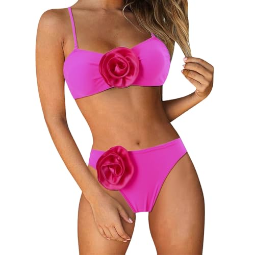 Damen Bikini Set Bauchweg, Sexy Badeanzug Zweiteiliger Bikini Tankini, Grosse Grössen Curvy Swimming Suits Women Set Schwimmanzug Bademode Tailliertes Triangel Badeanzüge Für Damen Bikini Zweiteiler von Generic