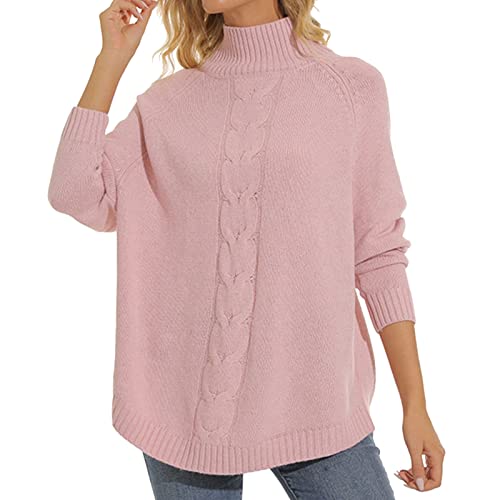 Damen Elegant Rollkragen Pullover Langarm Strickpullover Lässiges Stricken Pulli Winter Sweatshirt Oberteile Schlanker Schnitt Rollkragenpullover Winterpullover Grobstrick Weich von Generic