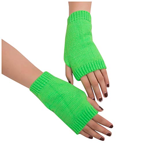 Damen Fingerlose Handschuhe Armwärmer Stulpen für Damen Fingerlose Handschuhe Mädchen Kawaii Strick Fingerlose Fäustlinge Lange Stricken Armstulpe Handwärmer Armstulpen von Generic