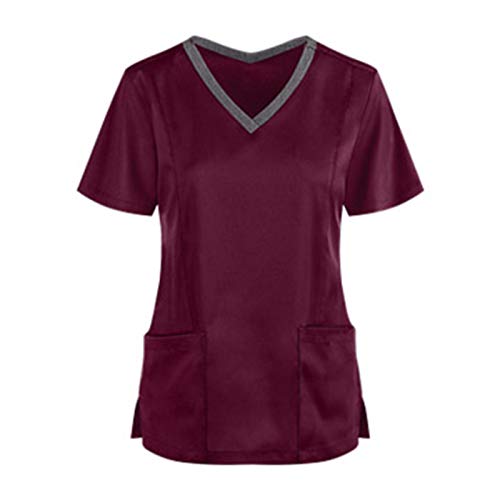 Damen Kasacks Pflege Schlupfkasack Kurzarm Kasack Berufskleidung T Shirt V Ausschnitt Tops mit Tasche Arbeits Bluse Krankenpflege Altenpflege Pflegekasack Medizinische Schlupf-Kasack Oberteile Damen Kasacks Pflege Schlupfkasack Kurzarm Kasack Berufskleidung T Shirt V Ausschnitt Tops mit Tasche Arbeits Bluse Krankenpflege Altenpflege Pflegekasack Medizinische Schlupf-Kasack Oberteile von Generic