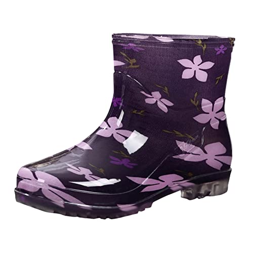 Damen Kurze Gummistiefel Leichte Regenschuhe Wasserdicht Stiefeletten Atmungsaktiv Winterstiefelaus Stiefel Mode Gartenschuhe mit rutschfest Sohle Wasserdichter Angelstiefel von Generic