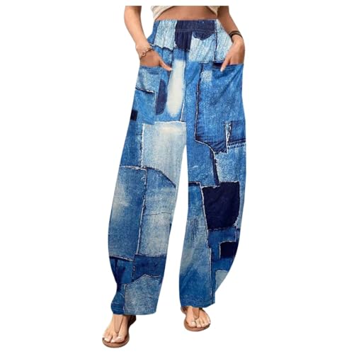 Damen Leicht Sommerhose Baggy Weite Beine Yogahose Jogginghose Klassische Hose Hohe Taille Hose Casual Strandhose Locker Freizeithose Stretch Sporthose Laufhose von Generic