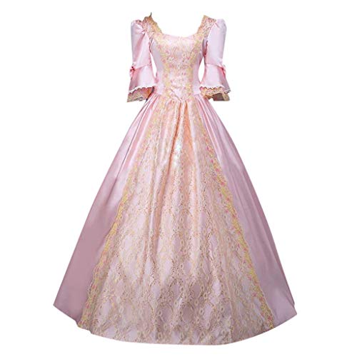 Damen Mittelalter Kleid, Mittelalter Kostüm Für Damen, Große Größen Dirndl Mittelalter Kleid Kleidung Vintage Party Festlich Festival Outfit Karneval Halloween Party Prinzessin Kostüm von Generic