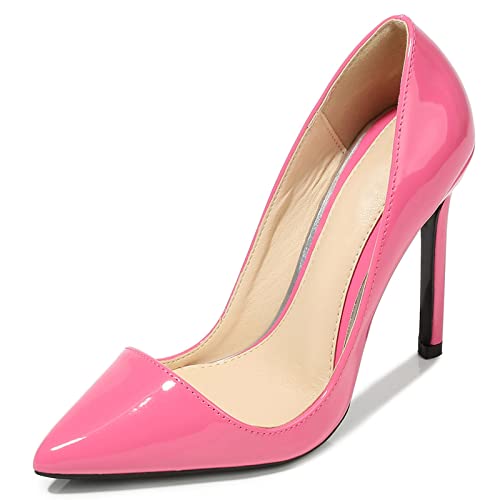 Damen-Pumps, spitz, Flacher Mund, hoher Absatz, künstliche PU-Slip-on-Stiletto-Absätze, Sandaletten, Klassische Büro-Schaufensterpuppen, Laufsteg-Freizeitschuhe von Generic