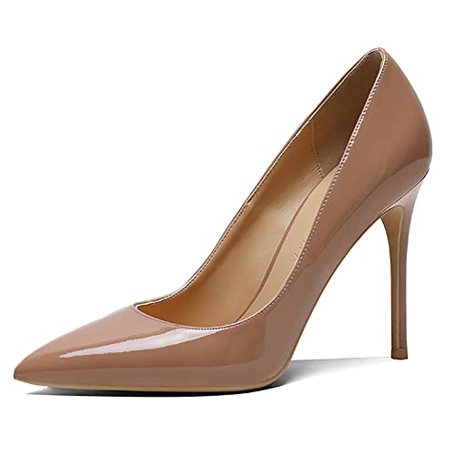 Damen-Pumps mit klassischem High-Heel-Kleid, spitzer Zehenbereich, 10 cm, Slip-on, hoher Stiletto-Absatz, geschlossene Zehen-Pumps, Schuhe, Kleid, Party-Schuhe Origin China von Generic