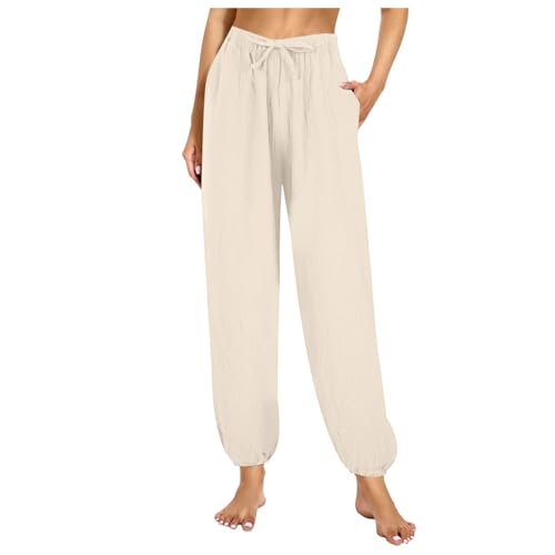 Damen Schlafanzughose Lang- Hausanzug Nachtwäsche Hosen | Pyjamahose Sporthose Sweatpants Freizeithose High Waist Hose Freizeithose Stretch Yogahose Mädchen von Generic