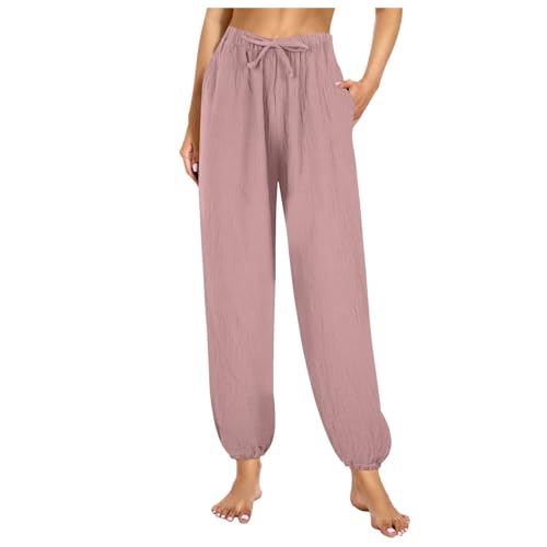 Damen Schlafanzughose Lang- Hausanzug Nachtwäsche Hosen | Pyjamahose Sporthose Sweatpants Freizeithose High Waist Hose Freizeithose Stretch Yogahose Mädchen von Generic