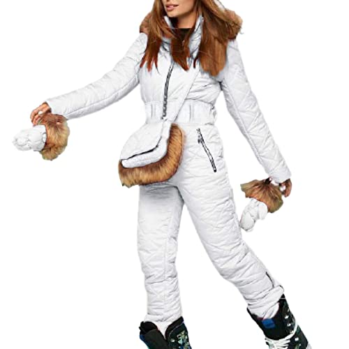 Damen Schneeanzug, Einteiliger Skioverall Winter Warme Schnee Skifahren Sätze Outdoor Jumpsuit Langer Overall mit Kapuze Reißverschluss Skianzüge wasserdicht Damen Schneeanzug, Einteiliger Skioverall Winter Warme Schnee Skifahren Sätze Outdoor Jumpsuit Langer Overall mit Kapuze Reißverschluss Skianzüge wasserdicht von Generic