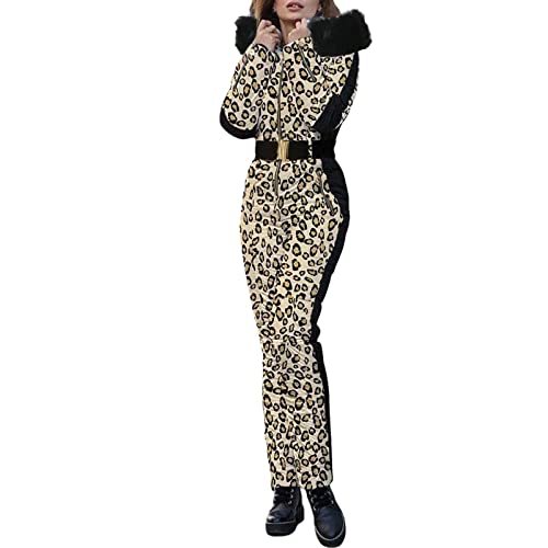 Damen Schneeanzug, Einteiliger Skioverall Winter Warme Schnee Skifahren Sätze Outdoor Jumpsuit Langer Overall mit Kapuze Reißverschluss Skianzüge wasserdicht Damen Schneeanzug, Einteiliger Skioverall Winter Warme Schnee Skifahren Sätze Outdoor Jumpsuit Langer Overall mit Kapuze Reißverschluss Skianzüge wasserdicht von Generic