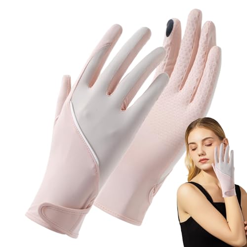 Damen Sunblock Handschuhe, kühlende Eisseide Handschuhe für Frauen, UV-Schutz, Touchscreen-Sonnenhandschuhe für Fahren, Radfahren von Generic