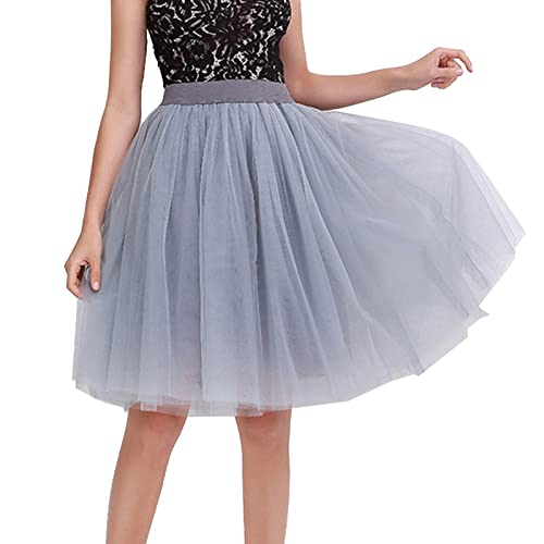 Damen Tüllrock Wickelrock Damen Rock Hohe Taille Tutu Rock Tüllrock Retro Ballett Blase Petticoat 50er Tutu Unterrock Tütü Minirock Reifrock Unterrock Kleid Tüll Underskirt Faschingskostüme von Generic