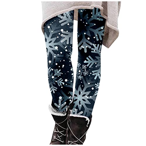 Damen Weihnachten Leggings Norweger High Waist Leggins Thermo Skinny Hose Push Up Stretch Tights Workout Yoga Sport Fitnesshose Laufhose mit Muster Weihnachten von Generic