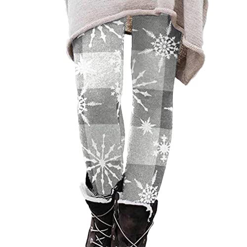 Damen Weihnachten Leggings Norweger High Waist Leggins Thermo Skinny Hose Push Up Stretch Tights Workout Yoga Sport Fitnesshose Laufhose mit Muster Weihnachten von Generic