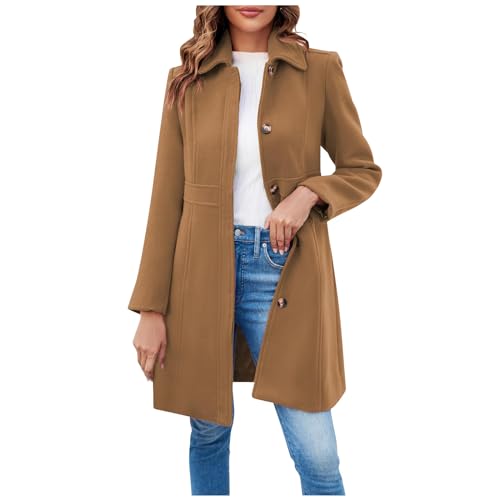 Damen Wollmantel Beige Damen Jacke Herbst Teddy Jacken FüR Damen Damen Mantel Herbst Jacke Damen Herbst Hybrid Jacke Damen Schwarze Strickjacke Damen Damen Blazer Schwarz (Braun, M von Generic