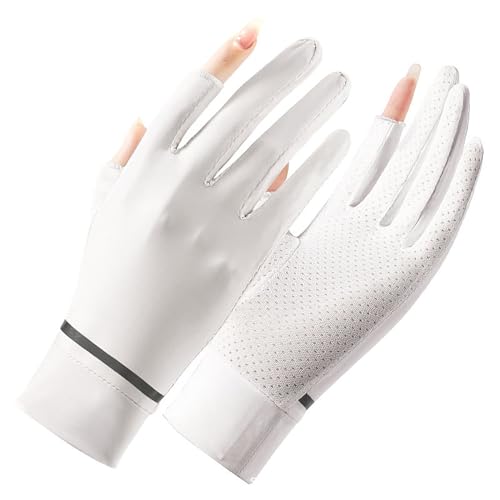 Damenhandschuhe Vollfinger-Bildschirmhandschuhe Eisseide Zweifingerhandschuhe Fahrradhandschuhe Atmungsaktive Sommer-Fahrhandschuhe Touchscreen Handschuhe Winter (WH1, One Size) von Generic