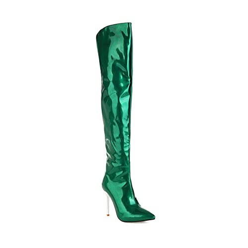 Damenmode-Stiefel, 11 cm, spitzer Stiletto-Super-High-Heel, Overknee-Stiefel, Lange Röhre, Übergröße, Damenstiefel, hohe Stiefel von Generic