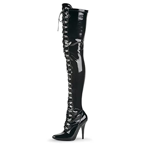 Damenmode-Stiefel, 12 cm, modisch, spitzer Zehenbereich, große Größe, feiner High-Heel-Kniestiefel für Damen von Generic