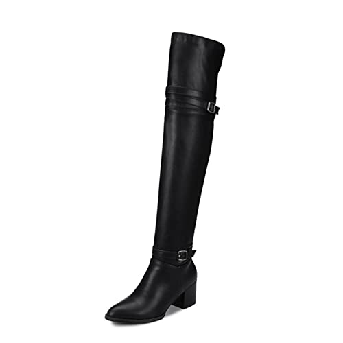 Damenmode-Stiefel, Gürtelschnalle, Overknee-Stiefel, Kniehohe Stiefel, Club-Kleid-Absätze, Cavalier-Stiefel von Generic