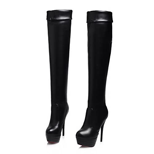 Damenmode-Stiefel, modische Overknee-Stiefel, Damen-Stiefel mit dickem Boden, Stiletto-Absatz, Tanzschuhe, Damen, große Größe von Generic