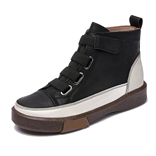 Damenschuhe, Damen-Sportschuhe, Flache Pelz-Damenstiefel, Winter-Damenstiefeletten aus Leder. von Generic