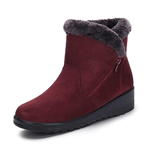 Damenschuhe, Schneestiefel, warme Damenstiefel, Plateau-Damenschuhe, Damenschuhe mit Reißverschluss, Bequeme, Flache Winterstiefel. von Generic