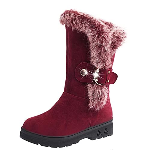 Damenschuhe Hohe Winterstiefel Warme Damen-Schneestiefel Samt-Baumwollschuhe für Damen rutschfeste Outdoor-Wanderschuhe. von Generic