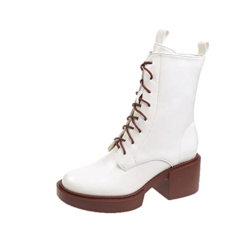 Damenschuhe Lässige Damenschuhe Mode rutschfeste Stiefeletten Herbst Winter Leder Designer Schnee Chunky mps von Generic