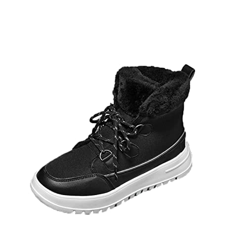 Damenschuhe Wintermode Schneestiefel Frauen Warm Add Fur Sneakers Bequeme Wanderschuhe Outdoor Schwarze Stiefeletten Botas Girl Platform von Generic